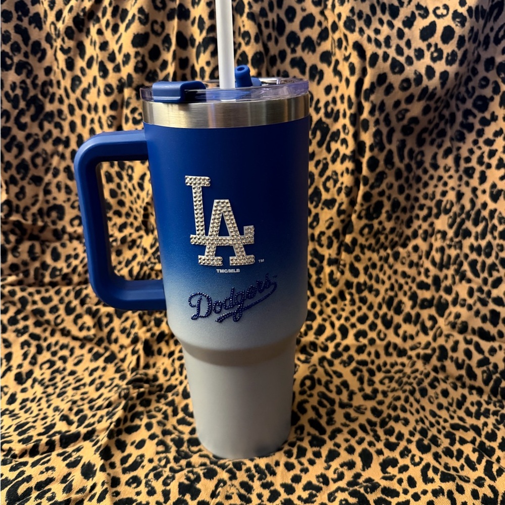 Los Angeles Dodgers Blue and Gray Tumbler with Handle